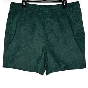 Mack Weldon Green Palm Leaf Swim Trunks Shorts XL